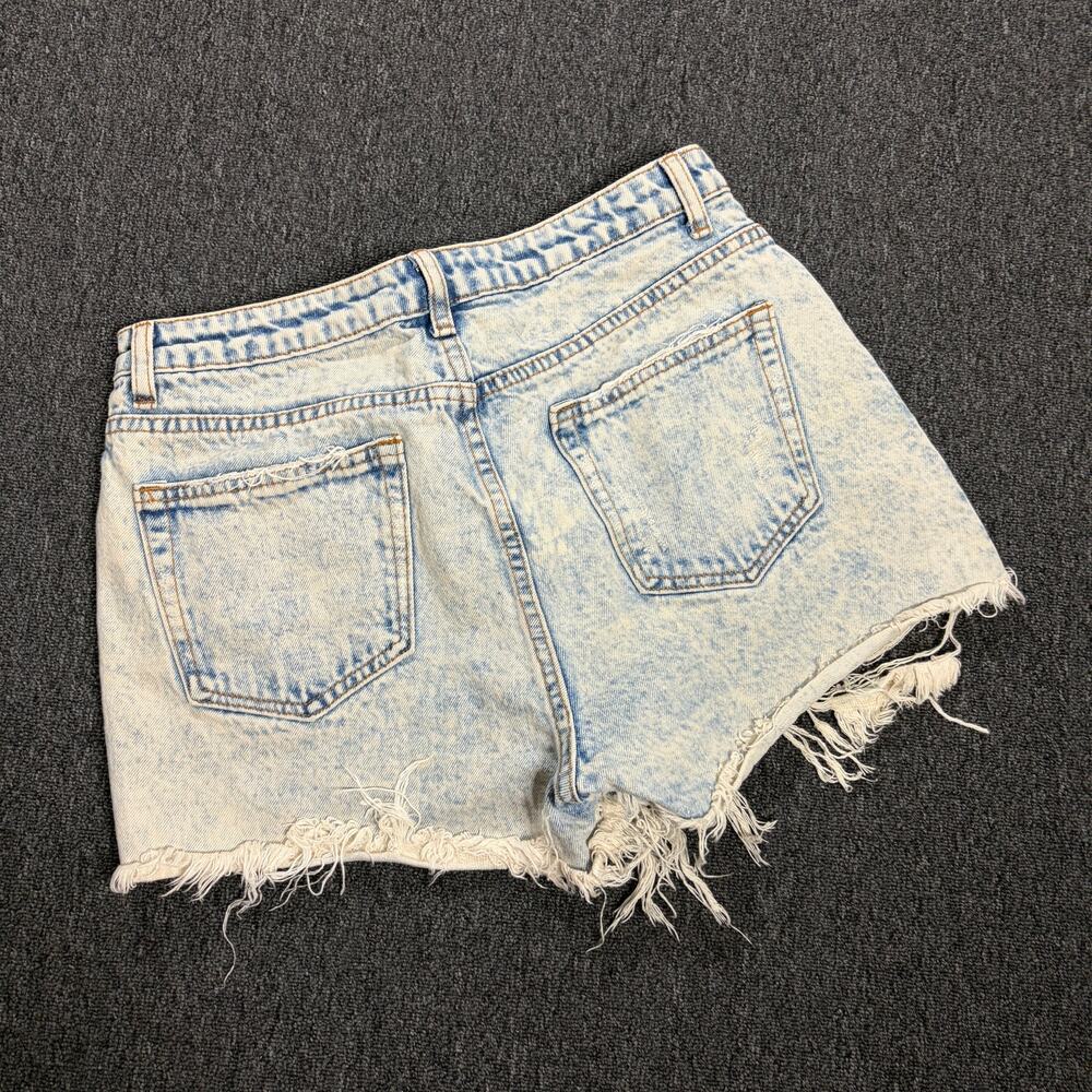 Vintage Y2k Light Acid Wash Distressed Mini Cutoff Shorts Women's Medium 29